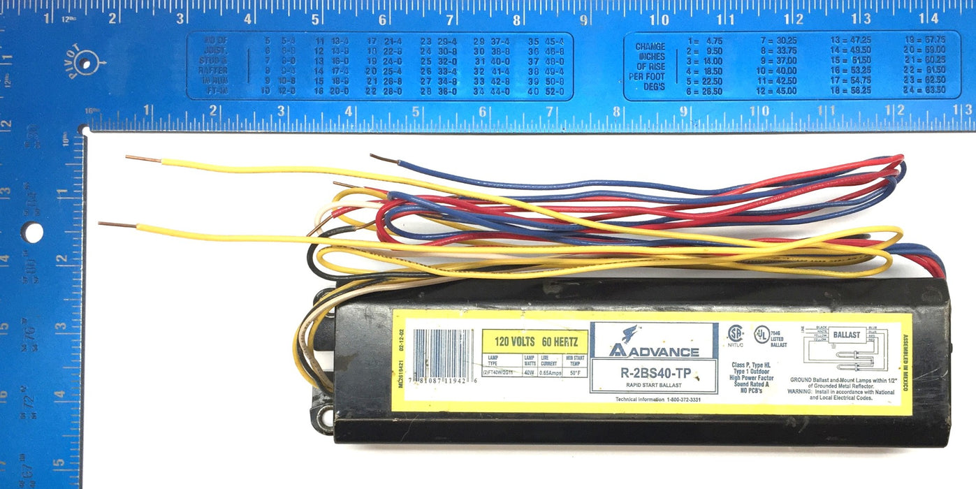 Advance 120V/60Hz Rapid Start Ballast R-2BS40-TP USED