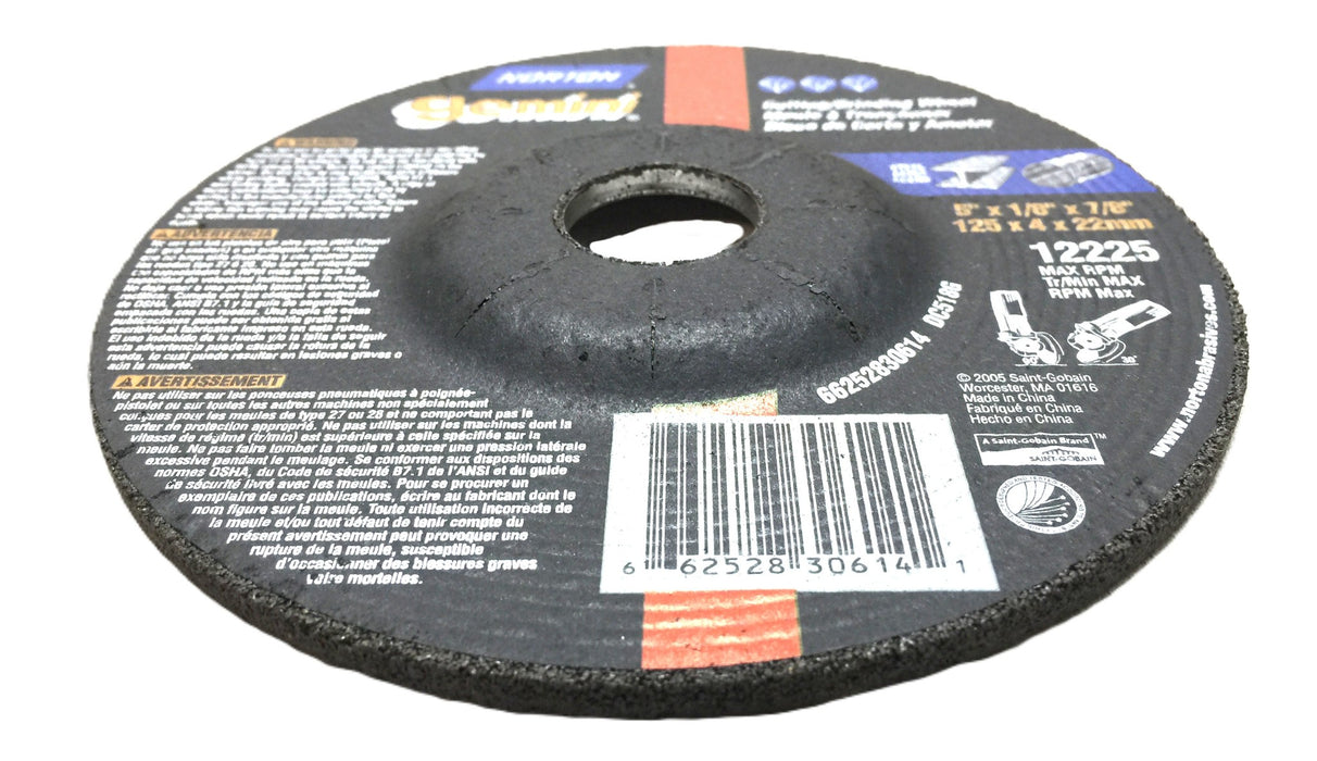 Norton Gemini 5" x 1/8" x 7/8" Cutting/Grinding Wheel 66252830614 [Lot of 8] NOS
