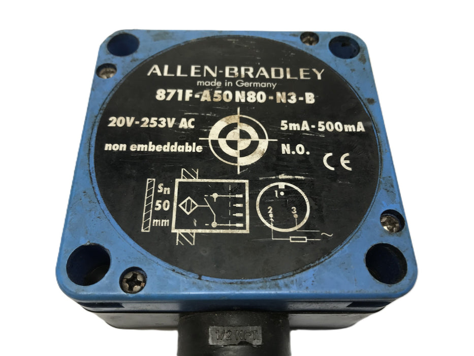 Allen Bradley Proximity Sensor 871F-A50N80-N3-B USED