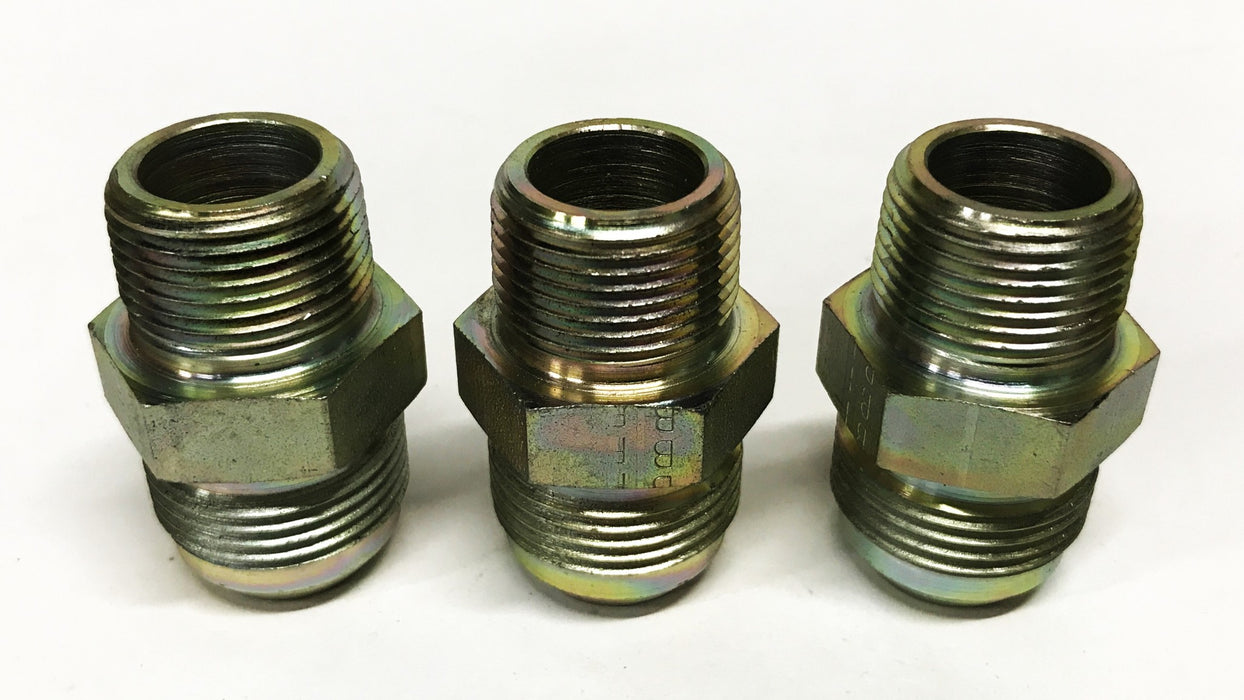 B & F Hydraulic Adapter 3/4 inch JIC x 7/8 inch Nipple [Lot of 3] NOS