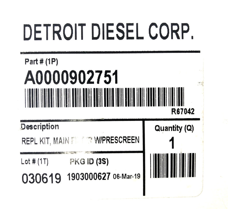 Detroit Diesel Replacement Main Fuel Filter With Prescreen A0000902751 NOS