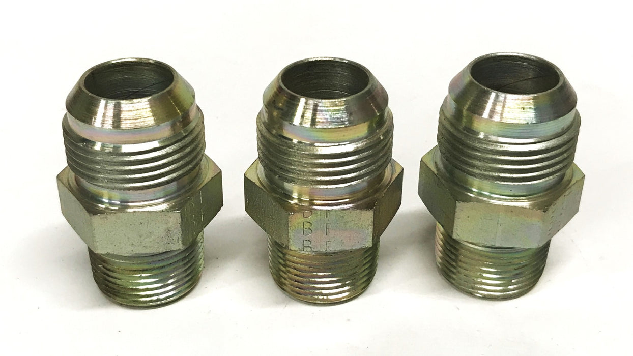B & F Hydraulic Adapter 3/4 inch JIC x 7/8 inch Nipple [Lot of 3] NOS