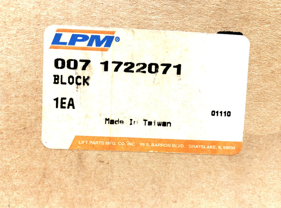 LPM Block For Clark Forklift 1722071 NOS