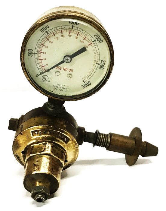 Marsh Instrument Company 0-3000 Brass Air Pressure Gauge Assembly USED