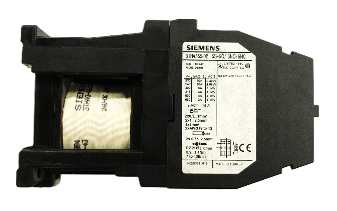 Siemens Control Relay 3TH4355-OB (55E) NOS