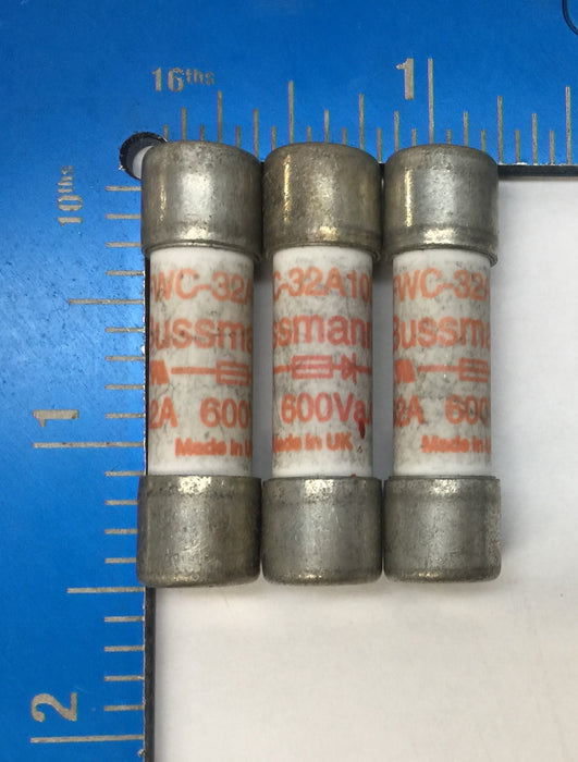 Bussmann 32A/600VAC Fuse FWC-32A10F [Lot of 3] NOS