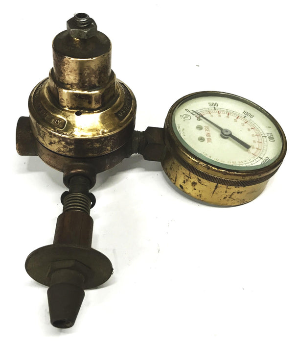Marsh Instrument Company 0-3000 Brass Air Pressure Gauge Assembly USED