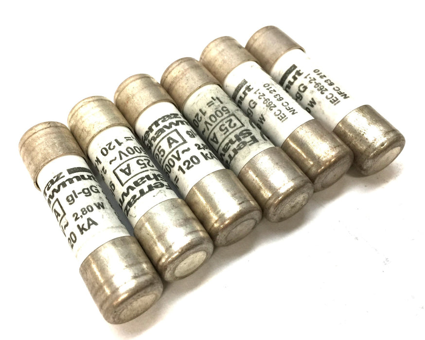 Ferraz Shawmut 25A/500V 10x38 Fuse E213099 [Lot of 6] NOS