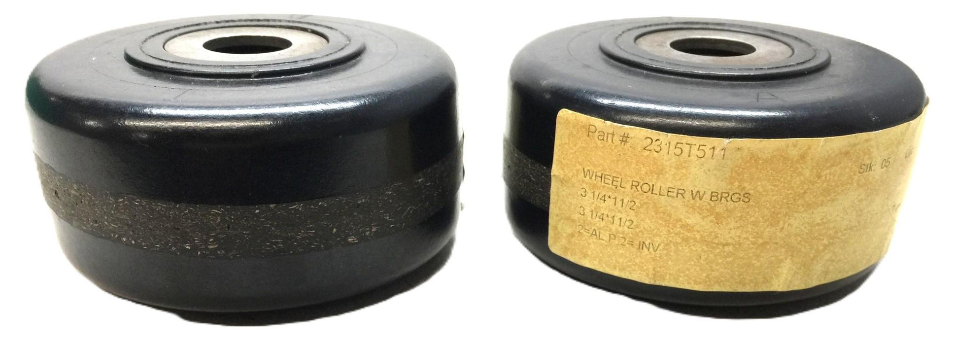 Unbranded 3-1/4" x 1-1/2" Black Plastic Roller w/Bearing Set(2pcs) 2315T511 USED
