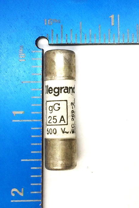 Legrand 25A/500V 10x38 Fuse 13325 [Lot of 8] NOS