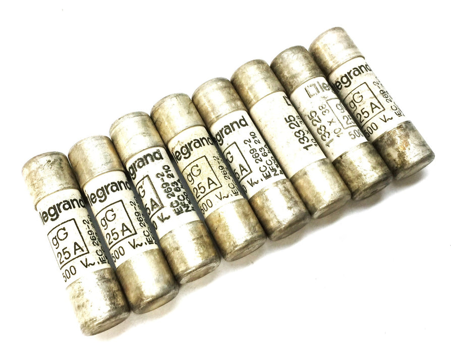Legrand 25A/500V 10x38 Fuse 13325 [Lot of 8] NOS