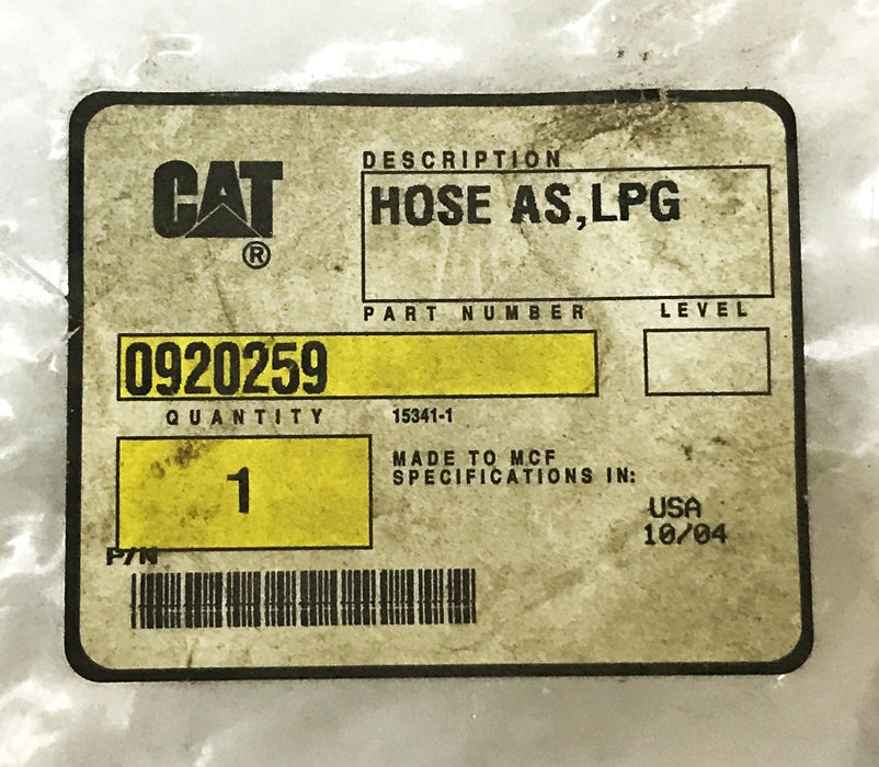 Caterpillar Forklift OEM AS-LPG Hose 0920259 NOS