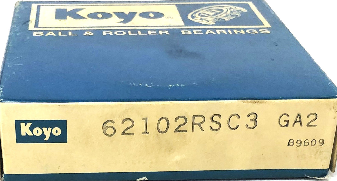 Koyo Ball Bearing 62102RSC3 [Lot of 2] NOS