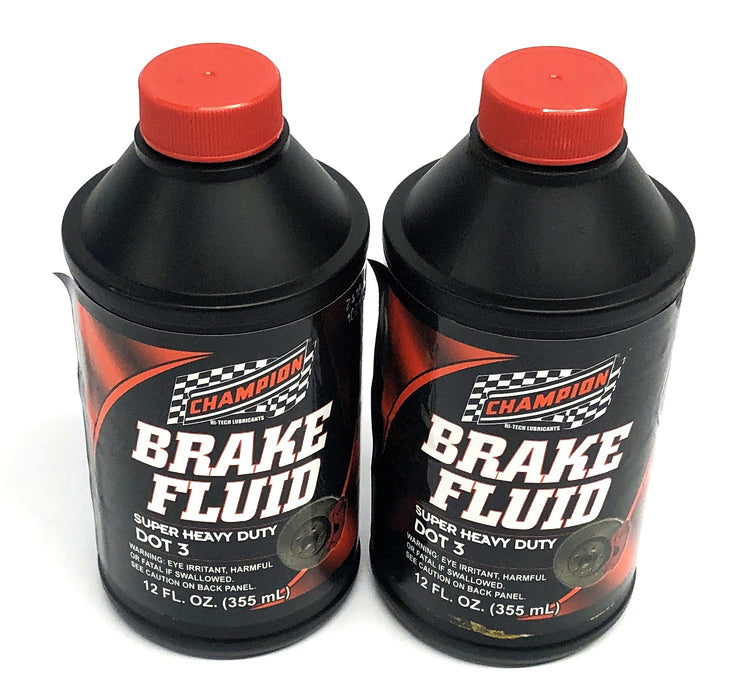 Champion 12 Ounce Super Heavy Duty Brake Fluid DOT 3 [Lot of 2] NOS