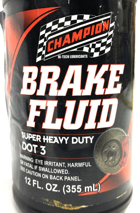 Champion 12 Ounce Super Heavy Duty Brake Fluid DOT 3 [Lot of 2] NOS