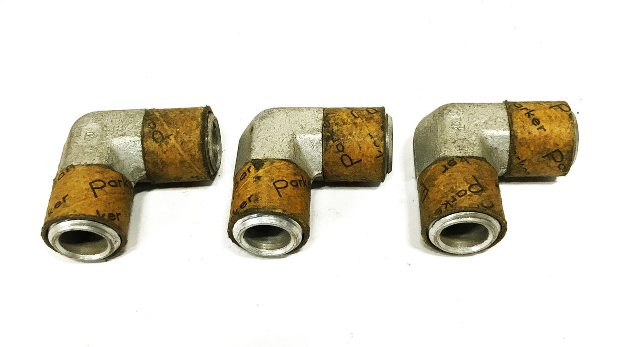 Parker 1/2 inch Male 90-degree Elbow 1B143 [Lot of 3] NOS