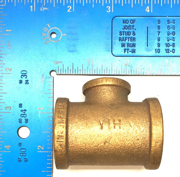 YIH 1" x 1 x 1/2" Bronze Reducing Tee [Lot of 3] NOS
