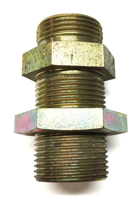 Unbranded 1.18" Steel Hydraulic Straight Threaded Adapter [Lot of 4] NOS