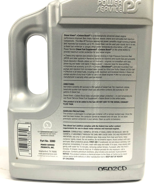 Power Service 80oz Diesel Kleen Injector Cleaner & Performance Improver 3080 NOS
