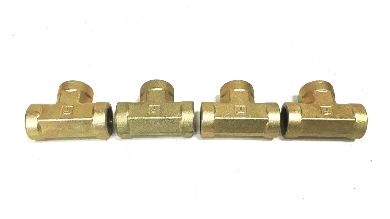Parker Steel Zinc 3/8 inch Female Pipe Tee [Lot of 4] NOS