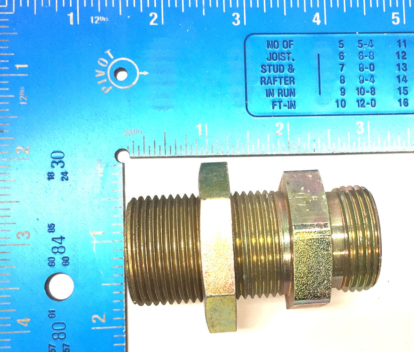 Unbranded 1.18" Steel Hydraulic Straight Threaded Adapter [Lot of 5] NOS