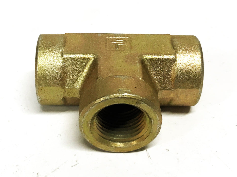 Parker Steel Zinc 3/8 inch Female Pipe Tee [Lot of 4] NOS