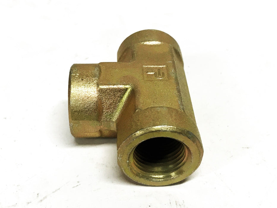 Parker Steel Zinc 3/8 inch Female Pipe Tee [Lot of 4] NOS