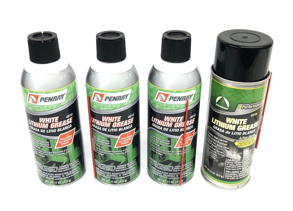 Penray 11oz Spray Can White Lithium Grease 4816 (DOT 2P) [Lot of 4] NOS
