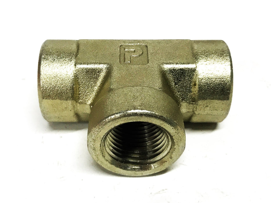 Parker Steel Zinc 1/2 inch Female Pipe Tee [Lot of 2] NOS