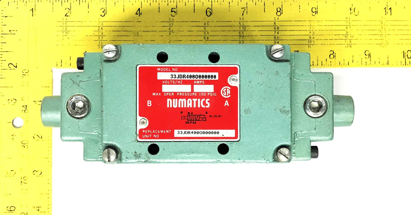 Numatics Pneumatic Valve 33JDR400O000000 USED