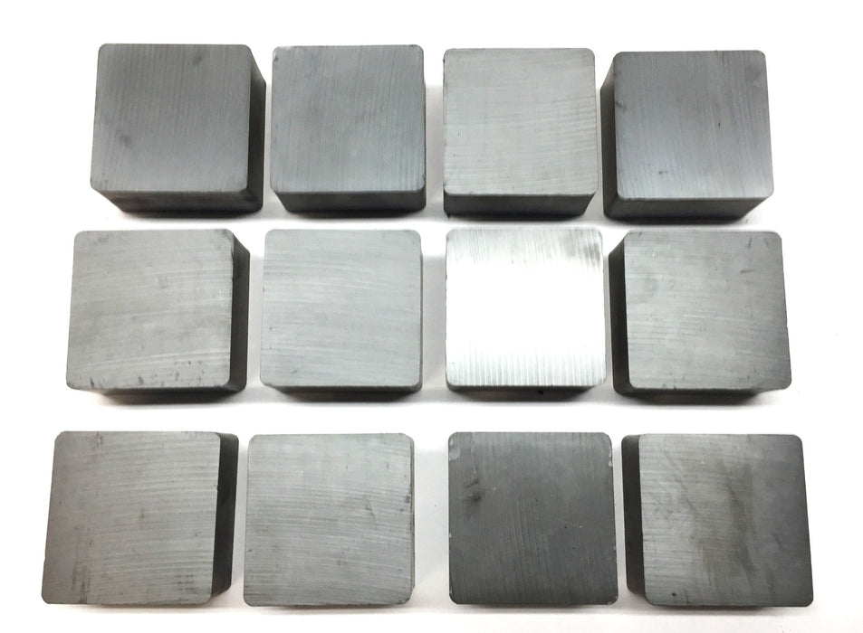 Unbranded 2" x 2" x 1" Case of Unmagnetized Block Ferrite Magnets (12pcs) NOS
