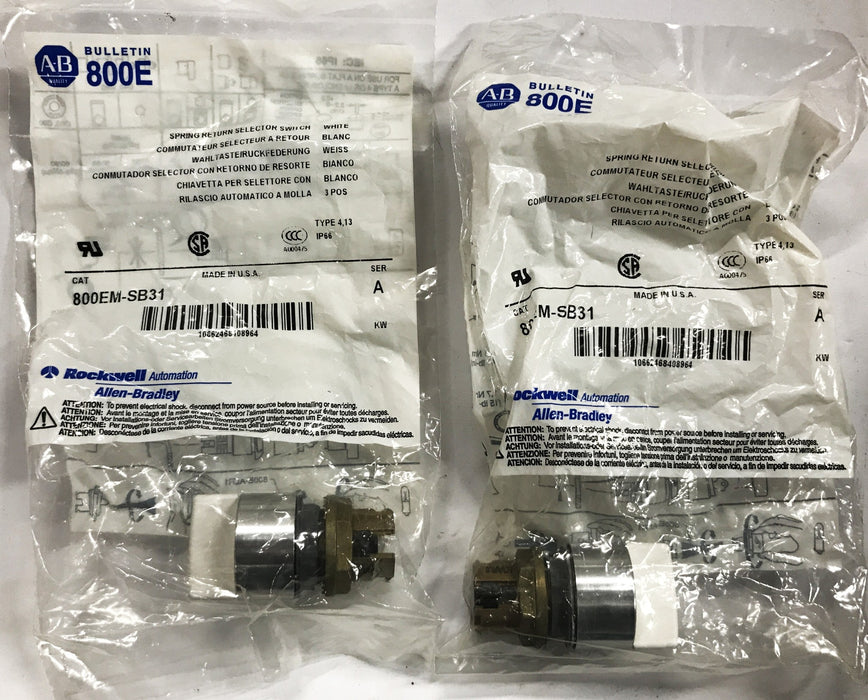 Allen-Bradley 3-Position Selector Switch 800EM-SB31 [Lot of 2] NOS