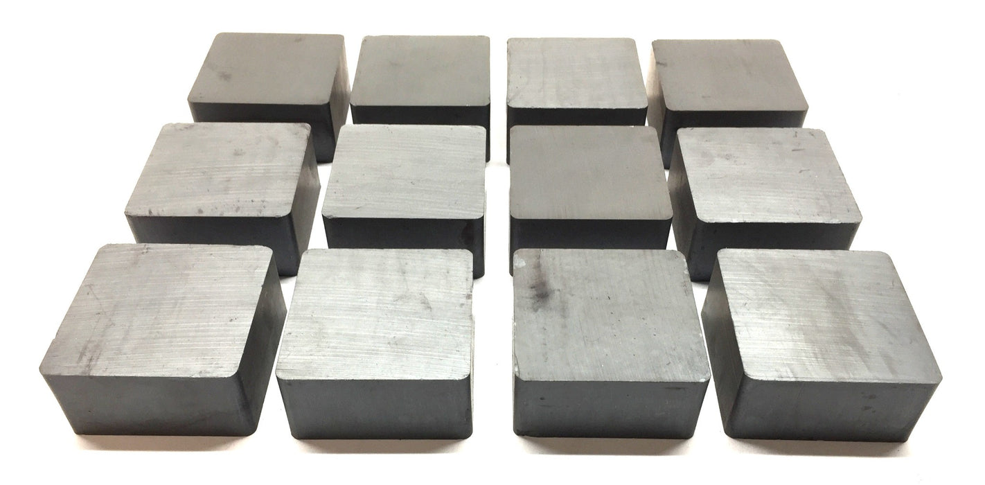 Unbranded 2" x 2" x 1" Case of Unmagnetized Block Ferrite Magnets (12pcs) NOS