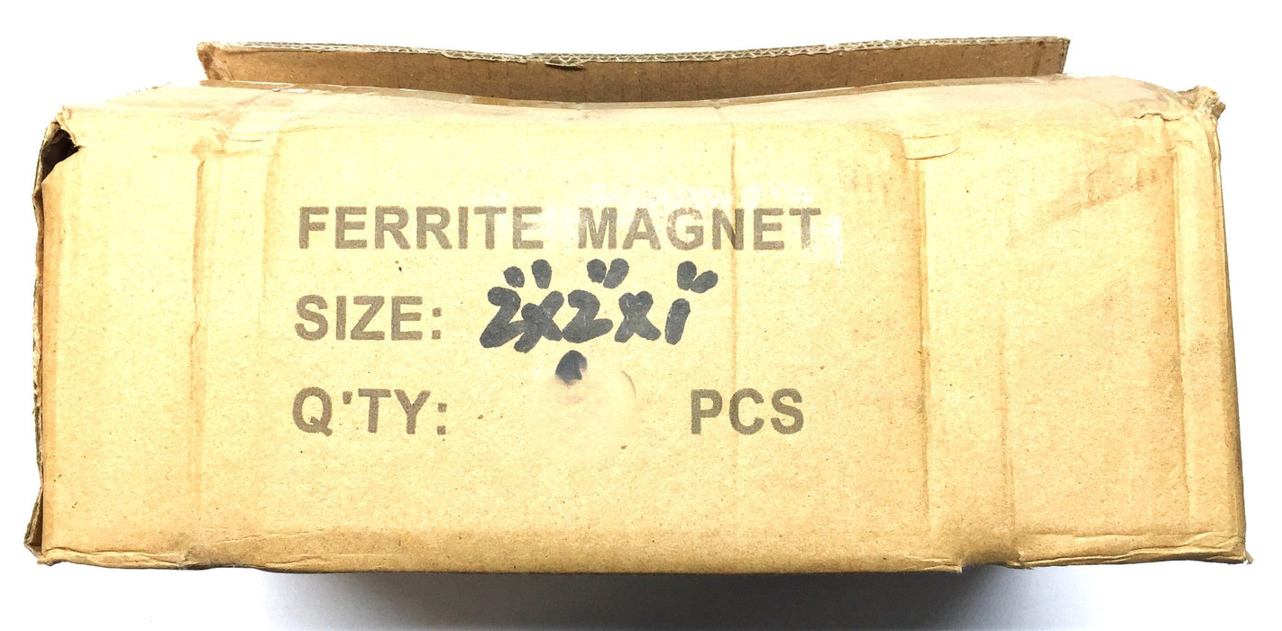 Unbranded 2" x 2" x 1" Case of Unmagnetized Block Ferrite Magnets (20pcs) NOS