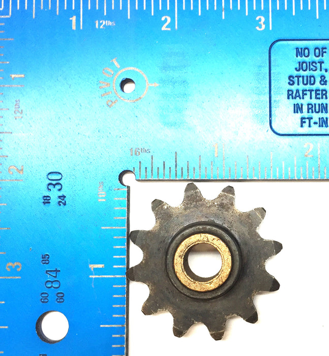 Unbranded 12-Tooth Roller Chain Sprocket with .370 I.D/.749 O.D [Lot of 3] USED