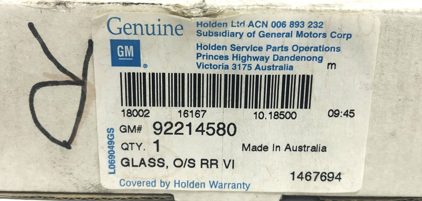 GM OEM O/S RR VI Mirror Glass Assembly 92214580 NOS