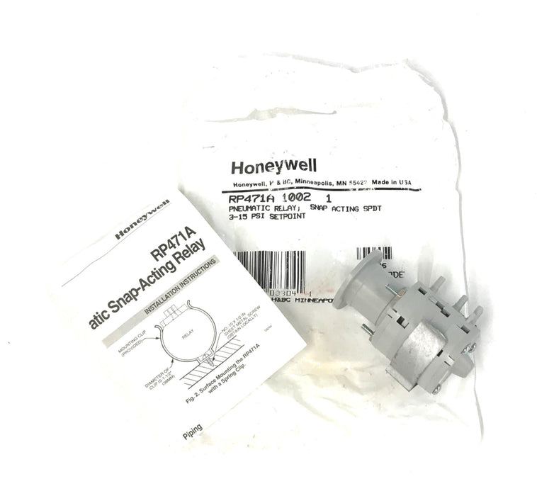 Honeywell Pneumatic Relay Snap Acting 3-15PSI Setpoint RP471A 1002 1 NOS