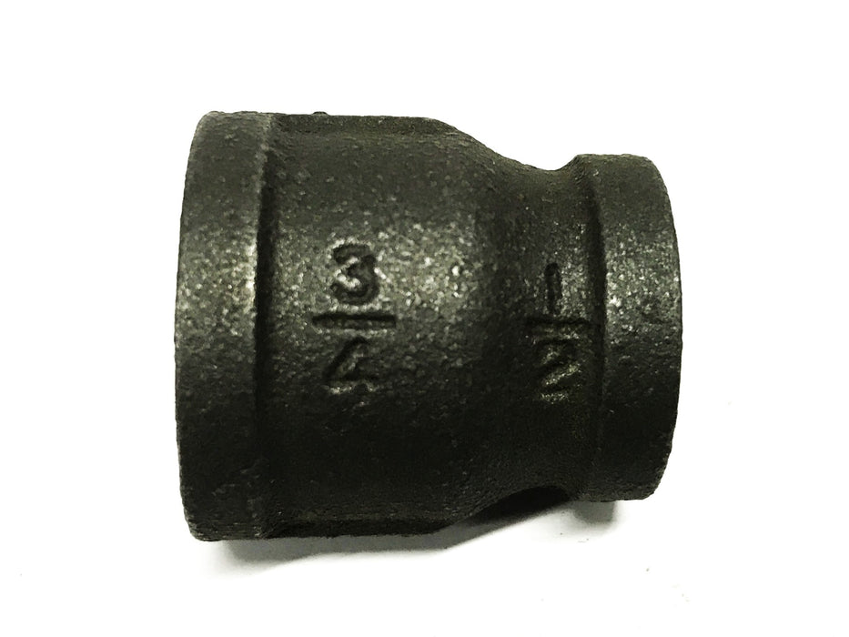 Unbranded Malleable Iron 3/4 inch x 1/2 inch Reducer Coupling [Lot of 12] NOS