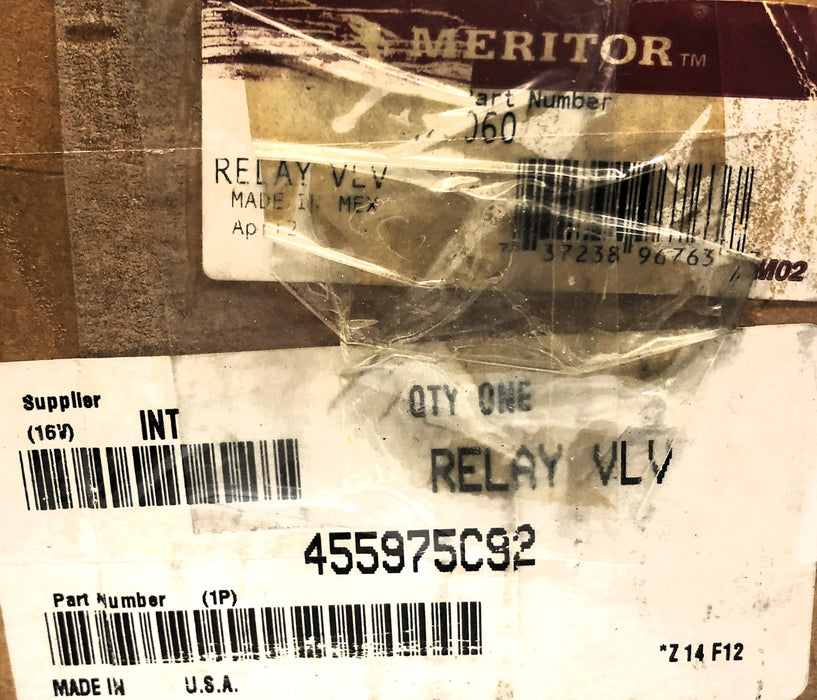 Meritor Wabco 2 Port Relay Valve RKN28060 (455975C92) NOS