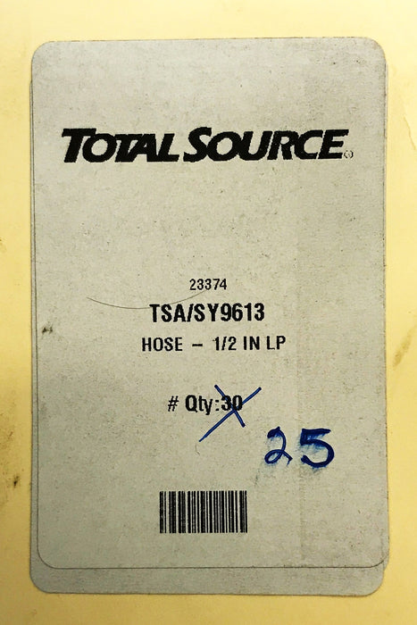 Total Source Forklift 13mm x 22mm x 5mm Ribbed Hose [25 feet] SY9613 NOS