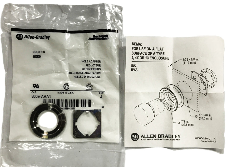 Allen-Bradley Panel Hole Adapter 800E-AHA1 [Lot of 3] NOS
