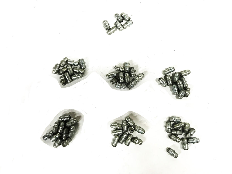 Unbranded 1/4 inch Straight Left Grease Zerk Fitting 1/4-SL [Lot of 65] NOS