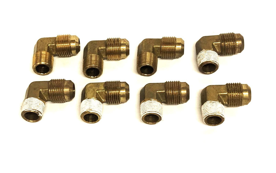 Unbranded Brass Nipple Elbow 3/8 To 1/2 Inch [Lot Of 8] NOS