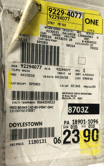 GM Front Suspension Strut Assembly 92294077 NOS