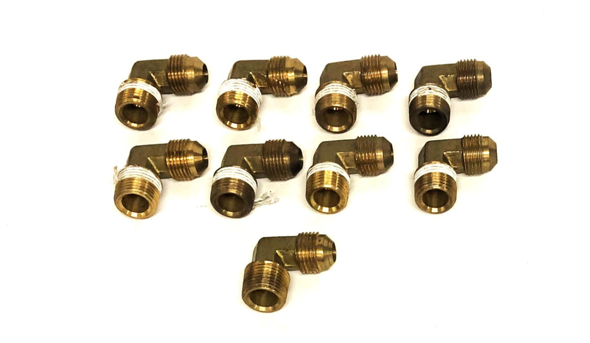 Unbranded Brass Nipple Elbow 3/8 Inch [Lot Of 9] NOS