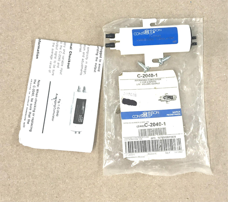Johnson Controls Averaging Cumulator 2 3 or 4 Inputs C-2040-1 NOS