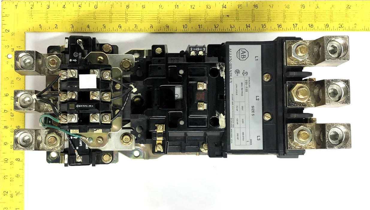 Allen-Bradley Size 5 Series L 3 Phase 3 Pole 270AMP-600VAC Starter 509-F0D NOS
