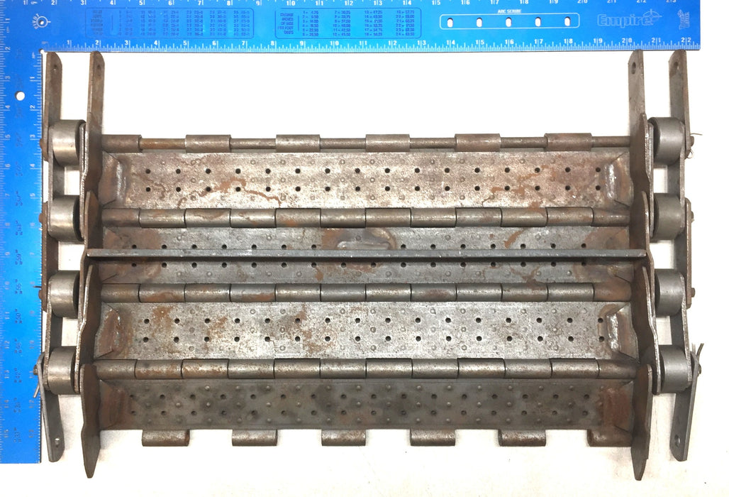Unbranded 241.3mm x 457.2mm x 3mm Perforated Hinged Conveyor Belt Unit USED