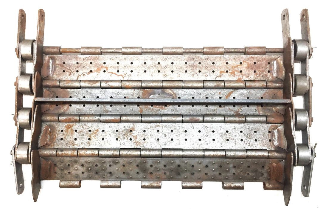 Unbranded 241.3mm x 457.2mm x 3mm Perforated Hinged Conveyor Belt Unit USED