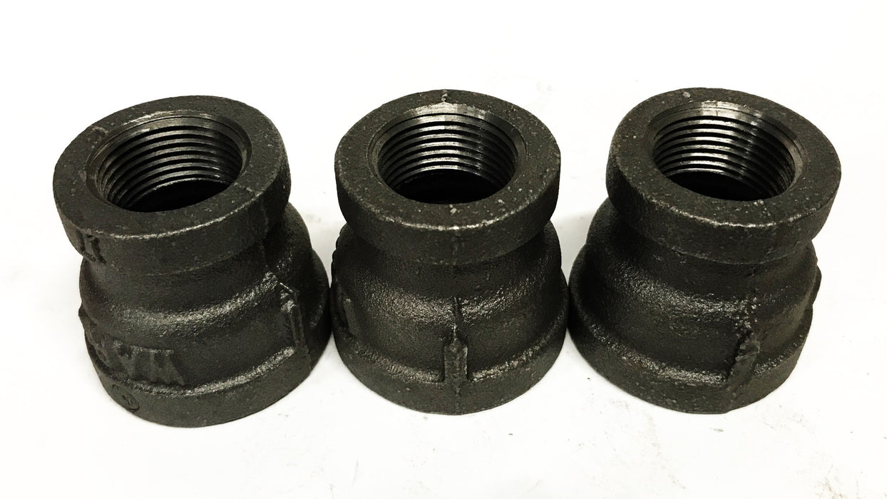 Ward 1 inch Female x 3/4 inch Female Malleable Iron Coupling [Lot of 3] NOS